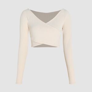 rib cross wrap crop top from cider NWT